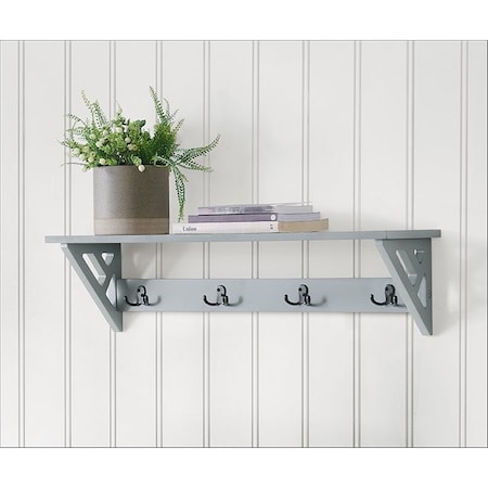 Alaterre Furniture Coventry 36"W Coat Hook with Shelf, Gray ANCT0940